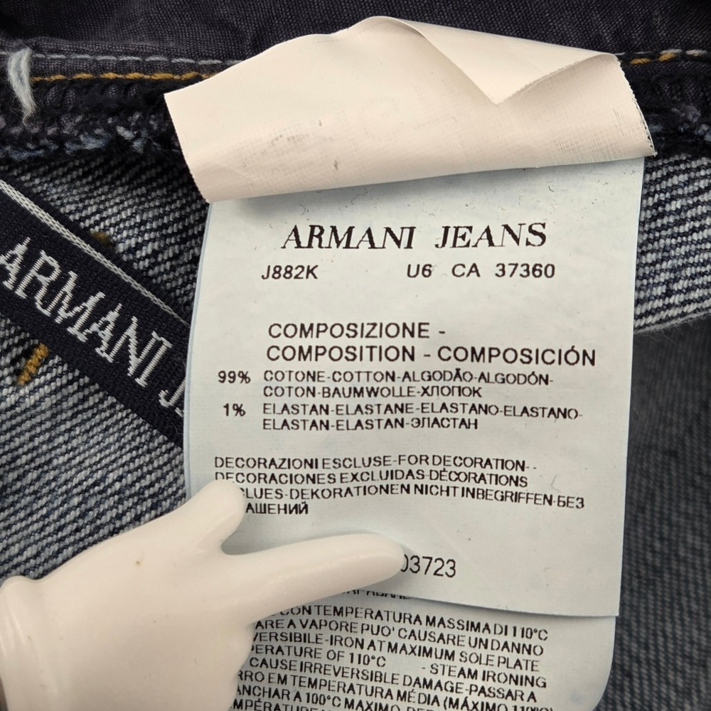 Armani Jeans J08 Slim Fit Mens 32x32 Blue Dark Wash Denim Casual Streetwear - Picture 9 of 9